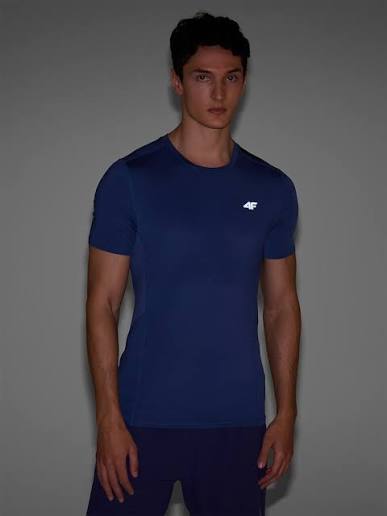 4F Men's Quick-Drying Trail Running T-Shirt – Navy